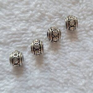 4X Brighton MINI Glam Beads Clear Crystals NWOT Retired